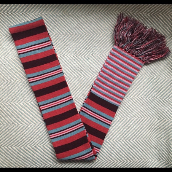 MARC JACOBS Wool Striped Long Scarf with Fringe - Picture 8 of 8